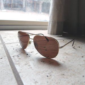 AVIATOR SUNGLASSES-GOLD WITH BROWN LENS
